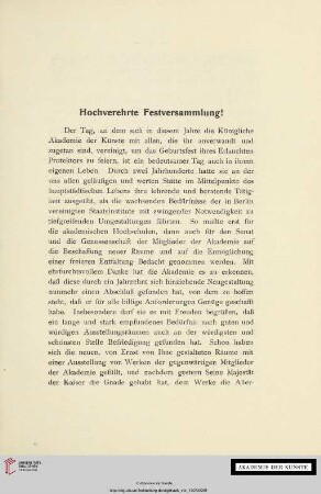 Hochverehrte Festversammlung!