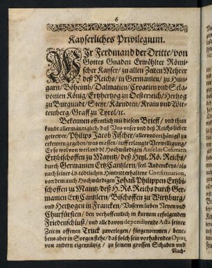 6-8, Kayserliches Privilegium