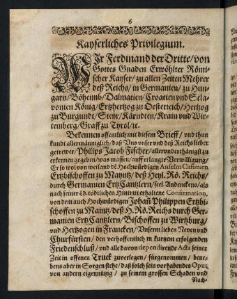 6-8, Kayserliches Privilegium