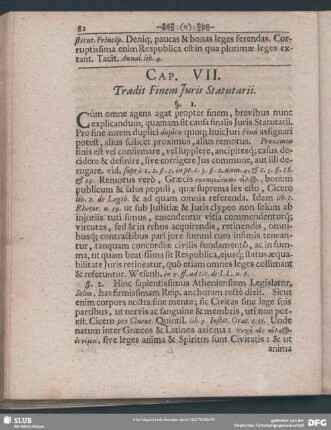 Cap. VII. Tradit Finem Iuris Statutarii