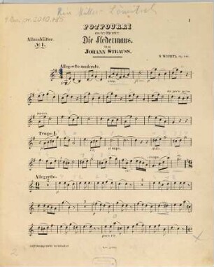 Potpourri aus der Operette: Die Fledermaus : op. 109
