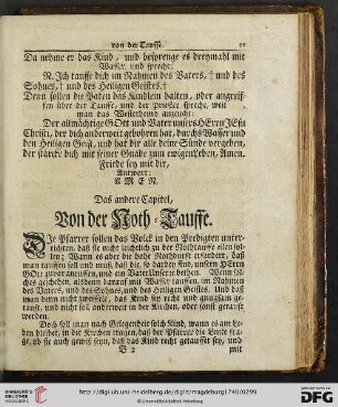 Das andere Capitel: Von der Noth-Tauffe