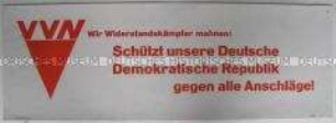 Aufruf der VVN zur Verteidigung der DDR gegen innere und äußere Feinde