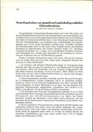 Neue Ergebnisse zur quartären Landschaftsgeschichte Oberschwabens