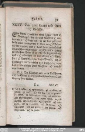 XXXV. Von einer Henne und ihren Küchlein.