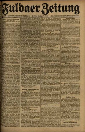 Ausgabe vom Freitag, den 11. April 1919.