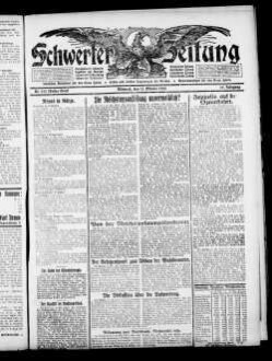 Schwerter Zeitung : Heimatblatt für die Stadt Schwerte und die Ämter Westhofen und Ergste : einzige in Schwerte gedruckte Zeitung