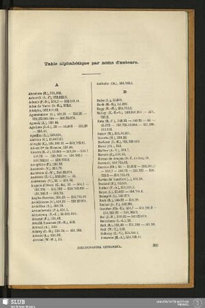 Table alphabétique par noms d'auteurs