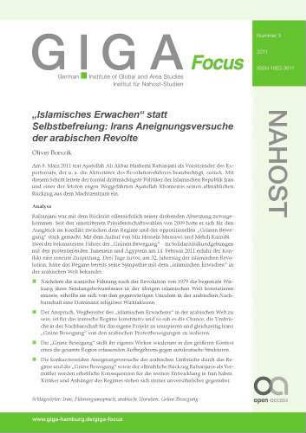 " Islamisches Erwachen" statt Selbstbefreiung : Irans Aneignungsversuche der arabischen Revolte