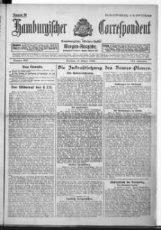 Hamburgischer Correspondent und Hamburgische Börsen-Halle : ältestes Hamburger Handels- u. Börsenbl. ; bedeutendste u. größte Schiffahrts-Zeitung Deutschlands, Morgenausgabe