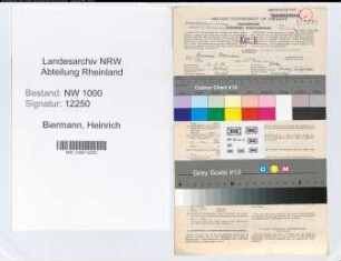 Entnazifizierung Heinrich Biermann, geb. 13.11.1906 (Angest.)