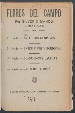 Flores del campo : [hermosa colección de décimas criollas]