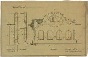 Billing, Hermann; Karlsruhe, Gerwigstr. 35; Haus Wilhelm Pfrommer - Vorderansicht; Seitenansicht; Schnitt