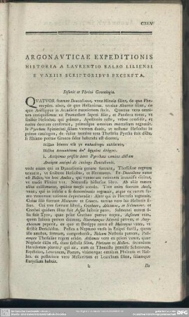 Argonauticae Expeditionis Historia A Laurentio Balbo Liliensi E Variis Scriptoribus Excerpta