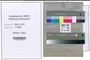 Entnazifizierung Paul Peters , geb. 22.03.1911 (Eichinspektor)