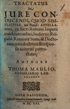 Tractatus de iure Conducendi