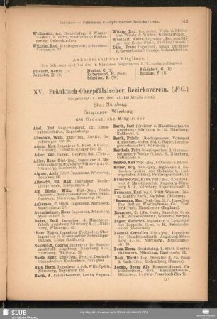 XV. Fränkisch-Oberpfälzischer Bezirksverein.