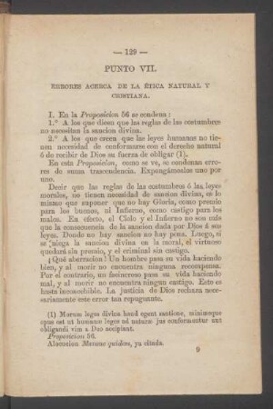 Punto VII. - Errores acerca de la ética natural y cristiana.
