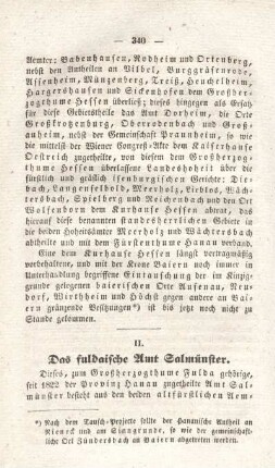 II. Das fuldaische Amt Salmünster.