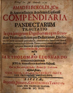 Compendiaria pandectarum tractatis