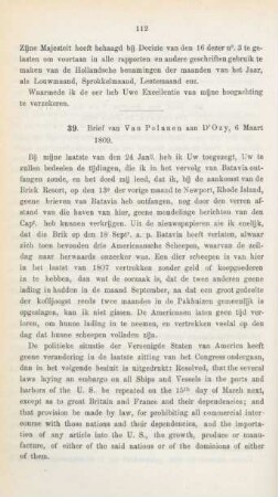39. Brief van Van Polanen aan D'Ozy, 6 Maart 1809