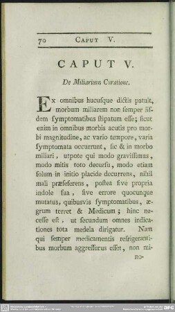 Caput V. De Militarium Curatione