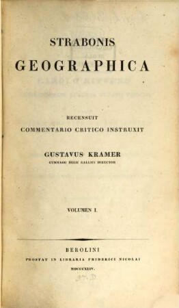 Strabonis Geographica, 1