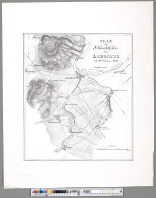 Plan des Schlachtfeldes bei Lobositz am 1ten October 1756