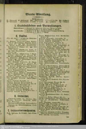 Vierte Abteilung. Behördenverzeichnis