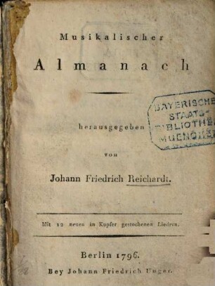 Musikalischer Almanach. 1796