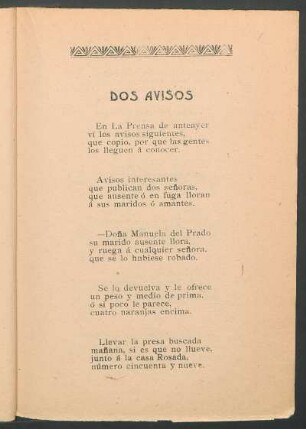 Dos avisos