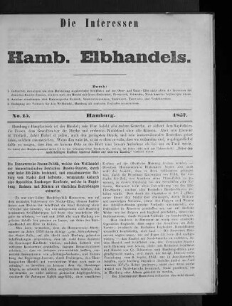 No. 15 Hamburg. 1857.