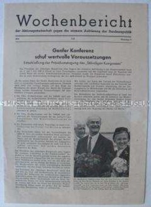 Mitteilungsblatt der Aktionsgemeinschaft gegen die atomare Aufrüstung der Bundesrepublik
