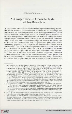 Auf Augenhöhe – Ottonische Bilder und ihre Betrachter