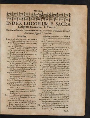 Index Locorum E Sacra Scriptura Utriusque Testamenti