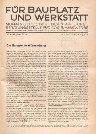 Die Natursteine Württembergs