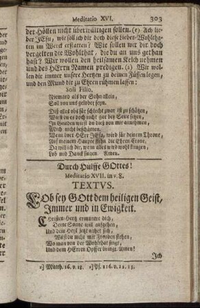 Durch Hülffe Gottes! Meditatio XVII.