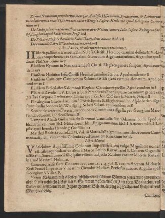 Libri Poetici, & ad rem metricam pertinentes.