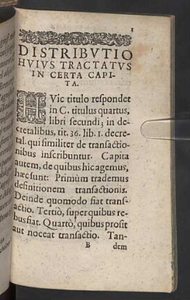 Distributio huius tractatus in certa capita.