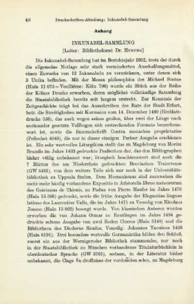 Anhang Inkunabel-Sammlung