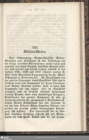 XIII. Militär-Wesen