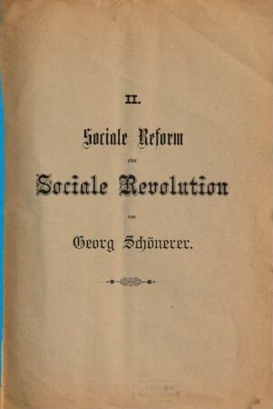 Sociale Reform oder sociale Revolution