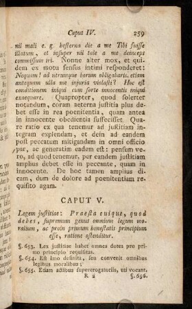 259-270, Caput V. Legem justitiae: Praesta cuique, quod debes, ... - Caput VI. Idem ab auctoritate confirmatur.