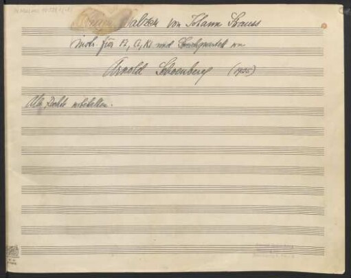 Kaiser-Walzer. Arr.; fl, cl, pf, strings