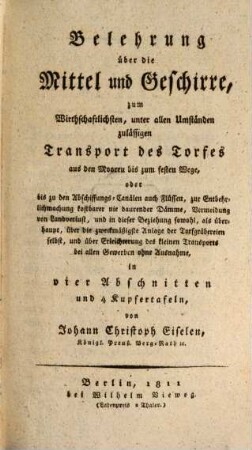 Handbuch oder ausführliche theoretisch-praktische Anleitung zur näheren Kenntniß des Torfwesens, 2. 4 Kupfer