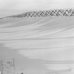 Osterzgebirge. Schneezaun bei Possendorf