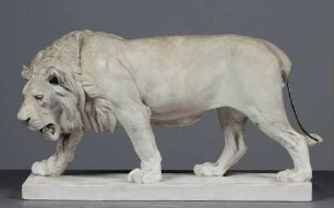 Statuette eines schreitenden asiatischen Löwen
