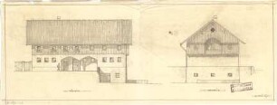 Littmann, Max; Bocksberg; Stallgebäude und Bauernhaus - Bauernhaus, Süd - u. Ostseite (Ansichten)