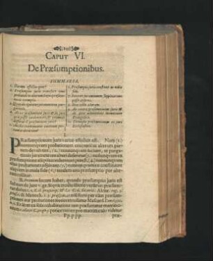 Caput VI. De Praesumptionibus.