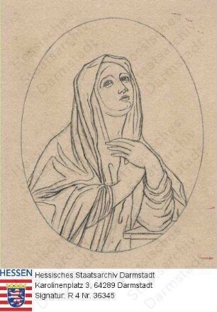 Hill, Friedrich Jakob (1758-1846) / Porträt einer Nonne, Brustbild in Medaillon
